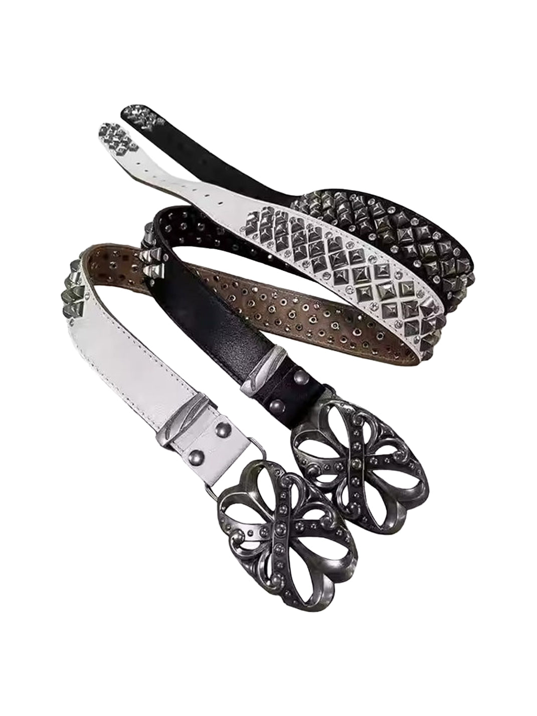 DND4DES | Studded Rhinestone Real Leather Punk Belt - PSYLOS 1, DND4DES | Studded Rhinestone Real Leather Punk Belt, Belt, DND4DES•JAPAN, PSYLOS 1